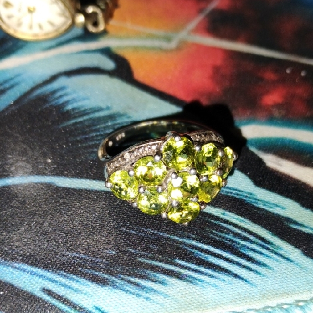 Luminous Yellow Gemstone Cluster Ring